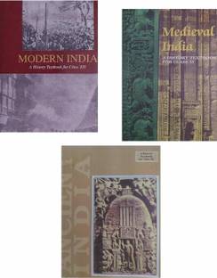3 OLD NCERT HISTORY BOOKS (1) Ancient India- RS Sharma (Class-11) (2) Medieval India - Satish Chandra (Class-11) (3) Modern India - Bipin Chandra (Class-12)