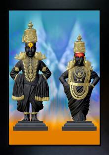 CrowdHall Vitthal Rukmini Photo Frame | Vitthal Photo Frame | Rukmini Photo (10x13.5IN) Religious Frame