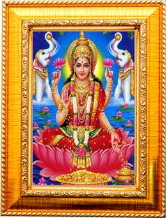 DECORPRINT DESIGN Laxmi Mata For Diwali Pooja, laxmi mata devi, MAA LAXMI, DHAN LAXMI,(8X12)A4 Religious Frame