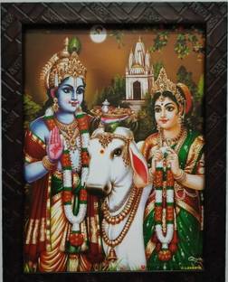 VGS MARKETINGS Lord Hayagriva Swamy Hayagrivar Hayagreeva Hayagreevar Lakshmi Devi Laxmi Photo Religious Frame