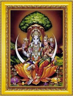 SAI BALAJI ACRALICS Hayagreeva Swamy ( 6 Inch x 8 Inch ) Photo Religious Frame