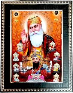 SUNINOW Guru Nanak Dev ji With Guru Gobind Singh Ji/Waheguru/sikh guru Religious Frame