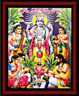 SL GIFTS Vishnu / Satyanarayan Bhagwan Photo Frame , Size : 7x9 Inch Religious Frame
