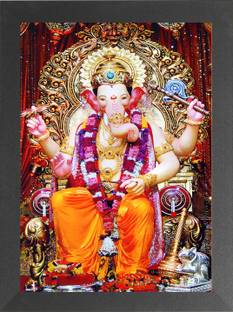 Nuoshopping Diwali Pooja, Dhanteras, GANPATI , GAJANAN, GANESH, , DIWALI PHOTO FRAME (A4) Religious Frame