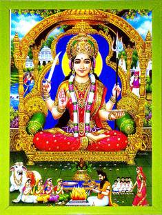 SUNINOW JAI SANTOSHI MAA | SANTOSHI MAA | HINDU FOLKLORE |GODDESS PHOTO Religious Frame