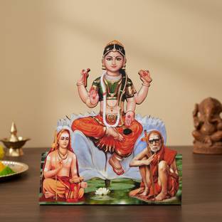 Giriram Photos Nemili Sri Bala Tripura Sundari Adi Shankara & Maha Periyava Photo Wooden Cutout Religious Frame