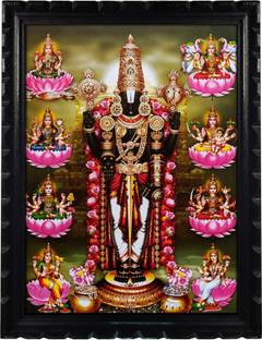 mperor God Venkateswara Swamy with Lakshmi Photo # Wood Frame # Size(17.5 X 13.4 ) Religious Frame