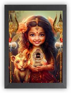 US COLLECTION Durga Maa Nav Roop Photo Frame,Durga Maa Photo Frame ,Durga Maa Painting A4 Religious Frame