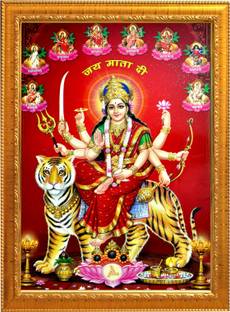 Sunframing Durga maa photo frame with laminated sheet . size [ 5x7 inch ] Religious Frame