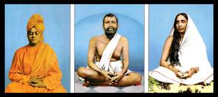 Deshkart RAMKRISHNA SARADA VIVEKANANDA (10X5 INCH) LAMINATED PHOTO+BACK SUPPORT MOUNT Religious Frame