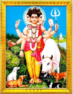 Zig Zag Lord Dattatreya | Dattaguru Big Large Size Religious Frame