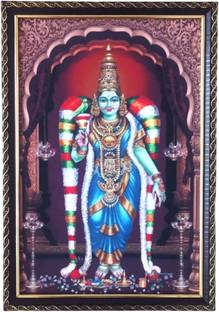 SujArta Meenakshi Amman / Madurai Meenakshi Photo, Premium (Medium Size) 13*9 Inch, 6 mm Religious Frame