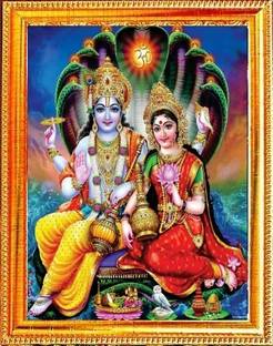 SUNINOW Vishnu Laxmi ji Photo Frame ( 33 X 24 CM ) Religious Frame