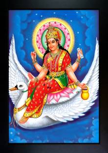 CrowdHall Brahmani Mata Photo Frame | Brahmani Mata ( 10 inch x 13.5 inch ) Religious Frame