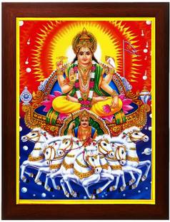 Zig Zag Surya Dev Ji With 7 Horses Big Large Size Religious Frame