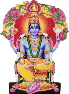 Vils Lord Dhanvantari/Dhanvamtari/Maha Vishnu (4.5 inch x 8 inch) Religious Frame