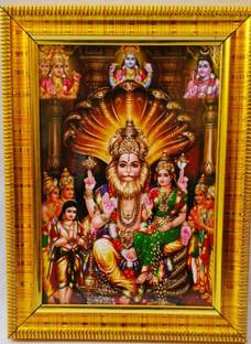 TPT Lakshmi Narasimha Swamy Lord Narsingh Bhagwan | Size (6 x 8 inch) Religious Frame