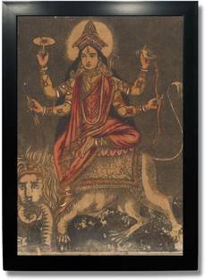 Kagaz Kala Goddess Jagadhatri Religious Frame