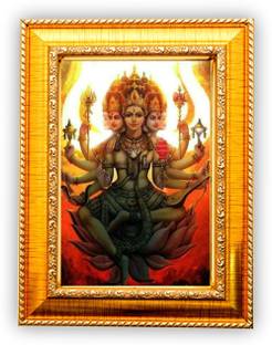 US COLLECTION Durga Maa on LAXMI MATA vaishno Devi pindi roop photo frame Photo Frame Religious Frame