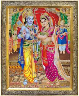 koshtak Shri Ram Sita Vivah/Marriage Sita Ram In Darbar Religious Frame