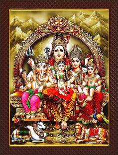 SAI BALAJI ACRALICS Shiva Family Photo Frame with Bala lalitha devi Religious Frame