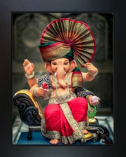 RV SALES Ganesh ganpati ji Photo Frame for Wall Hanging Gift/Temple/puja Room/Home Decor Photo Frame Religious Frame