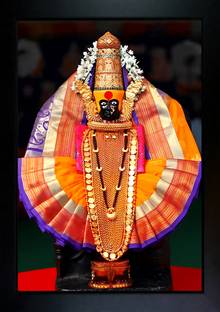 CrowdHall Shree Mahalaxmi Photo Frame | Shree Mahalaxmi Painting (10X13.5 IN) Religious Frame