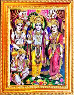SUNINOW RAM DARBAR WITH SHIV JI AND BRAHMA JI PHOTO FRAME | HINDU GOD Religious Frame