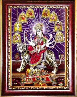 VCARTNOW durga Maa/ambe/sherawali/nav durga on tiger mata vaishno ma devi dp (02) Religious Frame