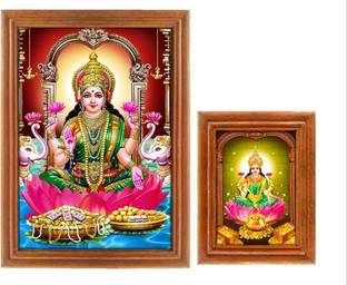 mperor God Lakshmi Photo Frame Original Teak Wood Frame # Size (12.5 X 9.2)(5.5x7)in Religious Frame