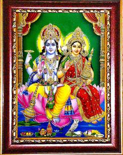 SUNINOW LORD VISHNU LAXMI JI | LAXMI JI VISHNU JI PHOTO FRAME Religious Frame