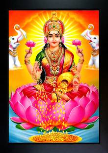 CrowdHall Laxmi Mata Photo Frame | Laxmi Maa ( 10 x 13.5 IN ) Religious Frame