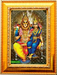 Nuoshopping LORD NARSIMHA/LAXMI NARSIMHA SWAMY/NARASIMHAR NARSINGH DEV A4 Religious Frame