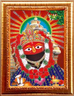 Deshkart TARINI MATA GOLDEN PHOTO FRAME SMALL SIZE (6.5 X 8.5) INCH RECTANGULAR Religious Frame
