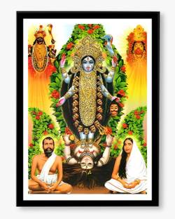 SRHT Dhaneshwar Kalimata west bangal size -A4 Lamination Photo frame Religious Frame