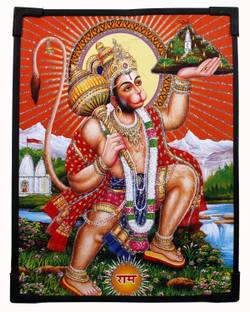 Dharmikk Bajrang Bali|Hanuman Ji Photo Frame(Size-28*22cm)in Hardboard & Plastic Corners Religious Frame