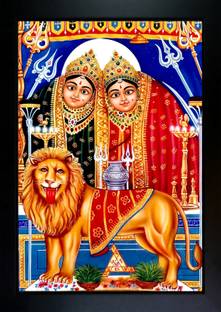 CrowdHall Chamunda Maa Photo Frame | Maa Chamunda ( 10x13.5IN ) Religious Frame
