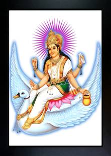 CrowdHall Brahmani Mata Photo Frame | Brahmani Maa ( 10 inch x 13.5 inch ) Religious Frame