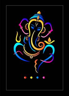 Sunframing Ganesh ji photo frame with laminated sheet . size [ 5x7 inch ] Religious Frame