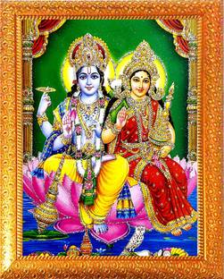SUNINOW LORD VISHNU LAXMI JI | LAXMI JI VISHNU JI PHOTO FRAME Religious Frame