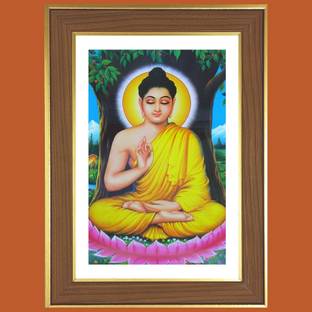 HitechMart Calmness Buddha Photo Frame 10x14 Inches Religious Frame