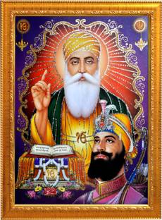 Sunframing Guru nanak dev ji photo frame with laminated sheet . size [ 5x7 inch ] Religious Frame