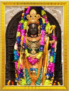 Nokkes Ram Lalla Bhagwan Shree Ram Mandir Murti Ayodha 5X7 Inch Photo Frame_AQW3 Religious Frame