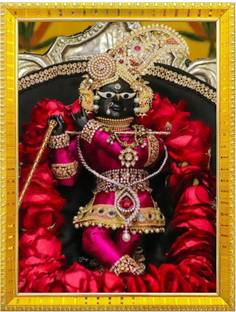 Nokkes Radha Raman Vrindavan Thakur Ji Religious Photo frame 5X7 Inch Photo Frame _W56 Religious Frame