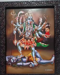 VGS MARKETINGS Maa Kali Goddess Kali mahakali maa Standing on Shiva Religious Frame