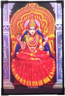 SujArta Sringeri Sharadamba Photo Frame, 12*8 In (Medium Size), Vinyl Print, 8 mm Board Religious Frame