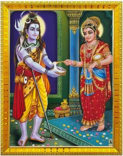 कोश्तक लोड शिवा एंड माँ अन्नपूर्णा देवी फोटो फ्रेम रिलीजियस फ्रेम