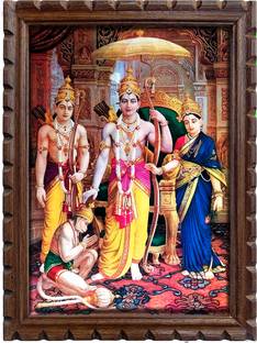mperor Lord Shri Ram, Laxman, Sita and Hanuman Religious Frame