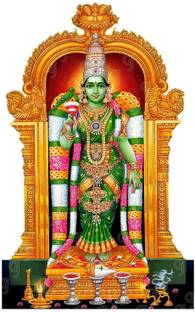 Giriram Photos Sri Meenakshi Amman Small Size (6" x 4") Photo Cutout Religious Frame