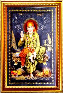 SUNINOW Big size Sai baba Photo frame | sai baba photo frame |god photos Religious Frame